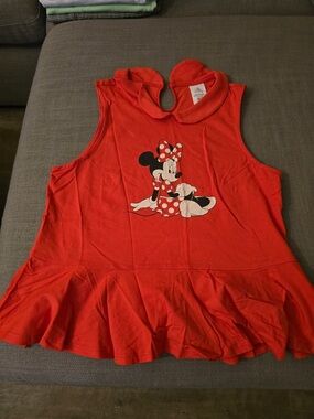 Disney Red Minnie Mouse Peplum Top with Polka Dot Bow
